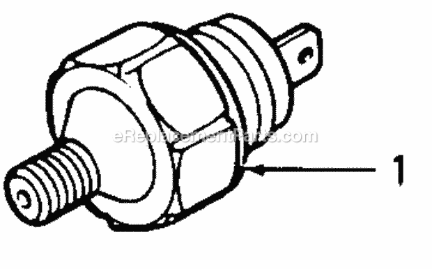 Low Oil Pressure Switch Diagram and Parts List for 1882 800000-821059, 140-721-100, 141-721-100 Cub Cadet Lawn Tractor